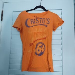 orange cristos "giant hot dog" vintage tee from made u look size medium